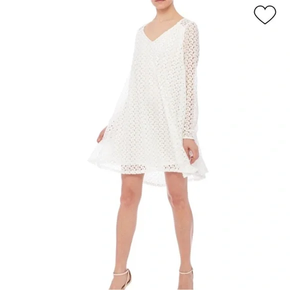 chinese dress ladies Ti Amo Lace Bust Long Sleeve Mini Dress White main image 1